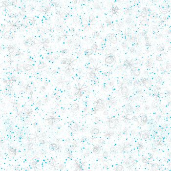 Hand Drawn Snowflakes Christmas Seamless Pattern. Subtle Flying Snow Flakes on chalk snowflakes Background. Amusing chalk handdrawn snow overlay. Resplendent holiday season decoration.