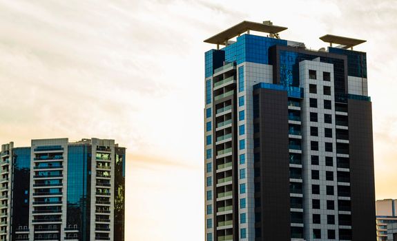 Close up shot of modern buildings