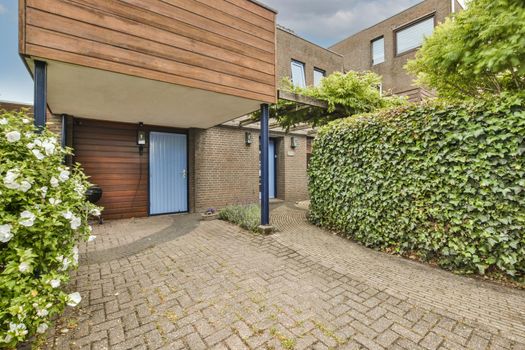 View of street near building with beauty of vegetation outside