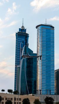 Dubai, UAE - 02.18.2021 Modern buildings of Business Bay district.