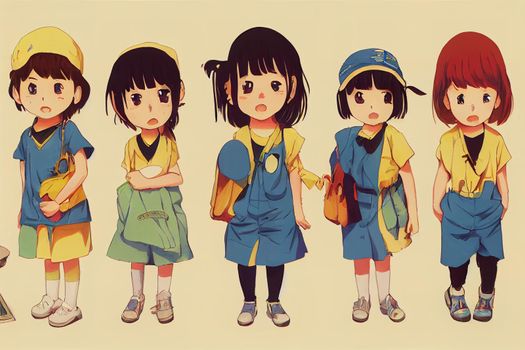 Child Care Workers ,Anime style illustration V1 High quality 2d illustration
