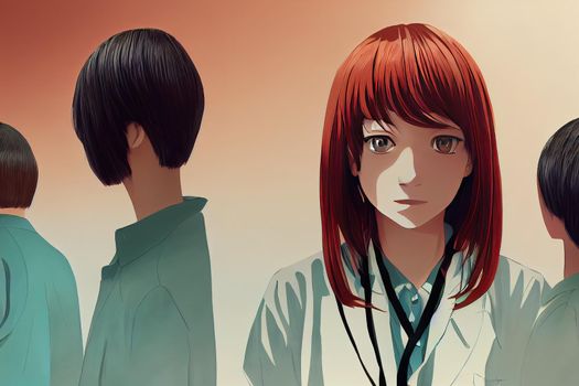 Clinical Psychologists ,Anime style illustration V1 High quality 2d illustration
