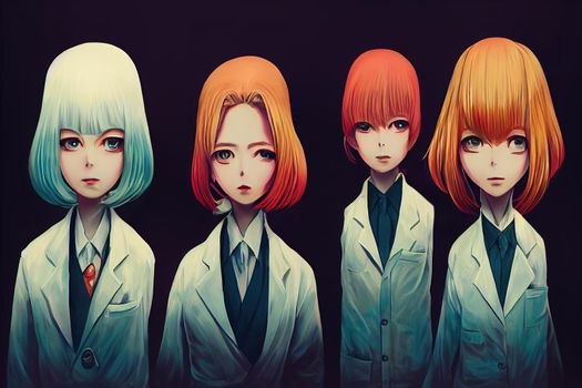 Biochemists ,Anime style illustration V2 High quality 2d illustration