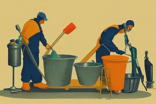 Cleaning, Washing, and Metal Pickling Equipment Operators and Tenders ,Cartoon illustration V2 High quality 2d illustration
