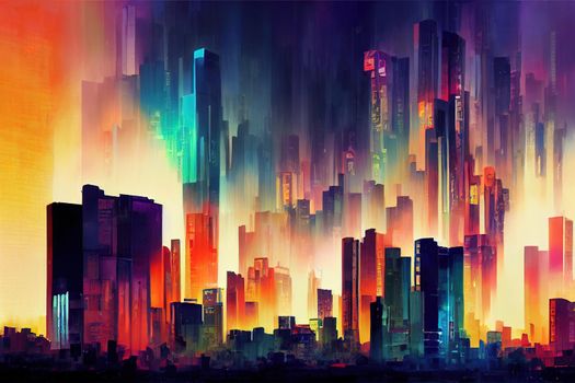 Kinshasa abstract city 2d Anime illustration V2 High quality 2d illustration