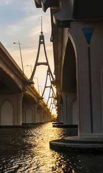 Dubai, UAE - 12.20.2021 Business bay crossing bridge.