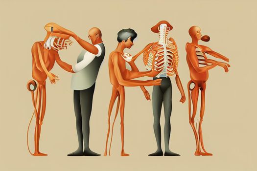 Chiropractors ,Cartoon illustration V1 High quality 2d illustration