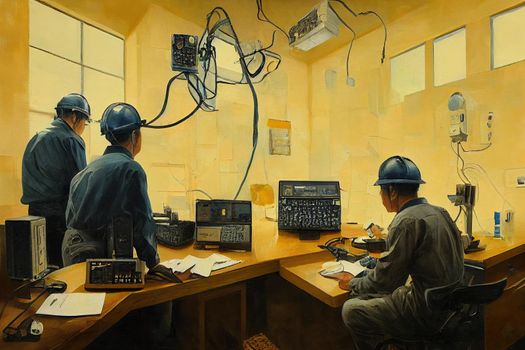 Communications Equipment Operators, All Other ,Painting style V2 High quality 2d illustration