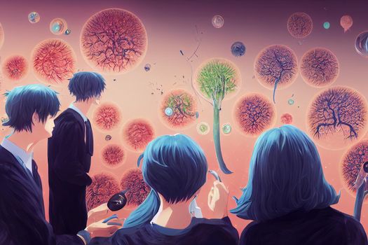 Biologists ,Anime style illustration V2 High quality 2d illustration