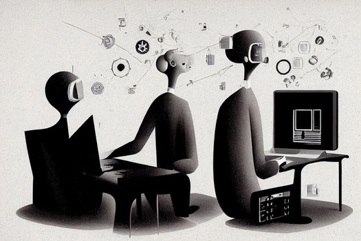 Computer and Information Scientists, Research ,Toon illustration V1 High quality 2d illustration