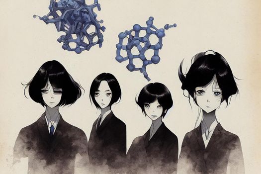 Biochemists ,Anime style illustration V1 High quality 2d illustration