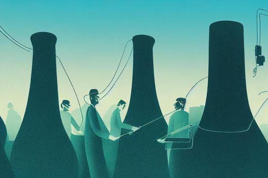Casting Machine Set-Up Operators ,Toon illustration V1 High quality 2d illustration