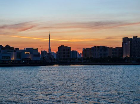 Cityscape at the sunset
