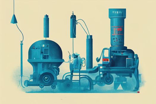 Coating, Painting, and Spraying Machine Setters and Set-Up Operators ,Toon illustration V2 High quality 2d illustration