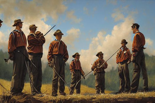 Coaches and Scouts ,Painting style V1 High quality 2d illustration