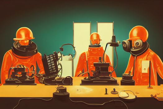Casting Machine Set-Up Operators ,Toon illustration V2 High quality 2d illustration