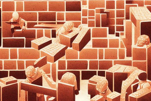Brickmasons and Blockmasons ,Anime style illustration V2 High quality 2d illustration