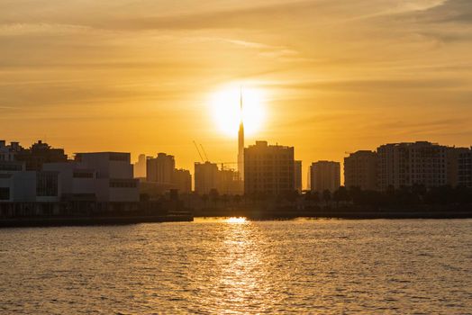 Cityscape at the sunset