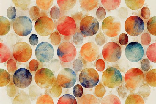 Watercolor seamless pattern with natural fall autumn in abstract style. Abstract circle art background. Vintage print. Texture paper. seamless pattern. Contemporary art.2d style, anime style --ar 16 V1 High quality 2d illustration