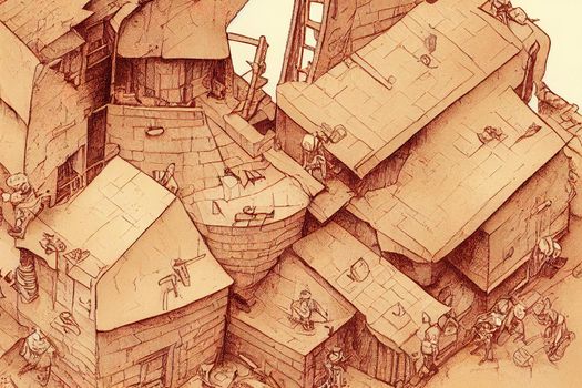 Brattice Builders ,Cartoon illustration V1 High quality 2d illustration