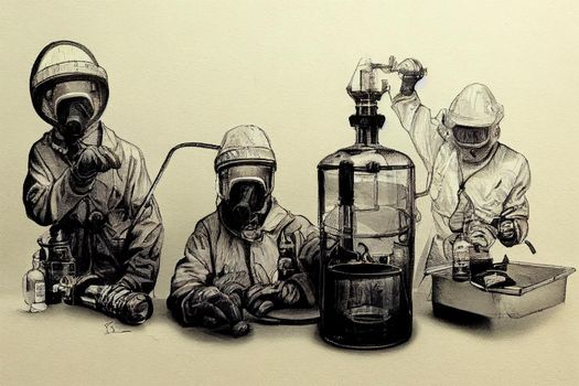 Chemical Technicians ,Hand Drawn V2 High quality 2d illustration