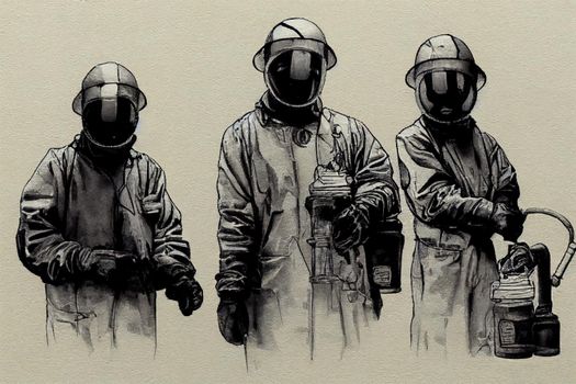 Chemical Technicians ,Hand Drawn V1 High quality 2d illustration