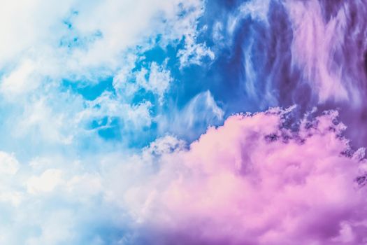 Magical dream, nature backdrop and spiritual holiday concept - Dreamy surreal sky as abstract art, fantasy pastel colours background for modern design