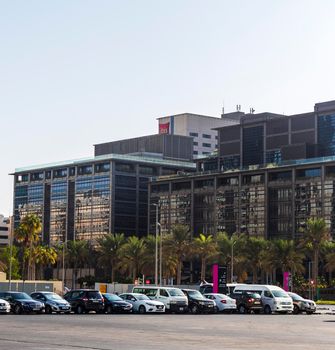 Dubai, UAE - 10.04.2021 Shot of a 1 central business district
