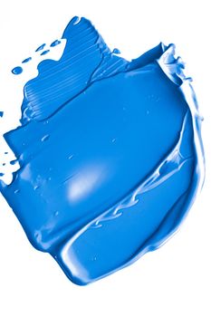 Blue beauty swatch, skincare and makeup cosmetic product sample texture isolated on white background, make-up smudge, cream cosmetics smear or paint brush stroke closeup