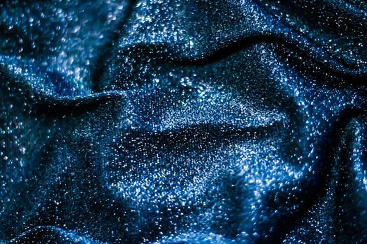 Luxe glowing texture, night club branding and New Years party concept - Blue holiday sparkling glitter abstract background, luxury shiny fabric material for glamour design and festive invitation