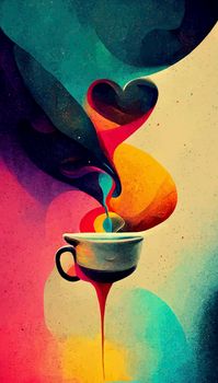 coffee cup illustration. i love coffee illustration