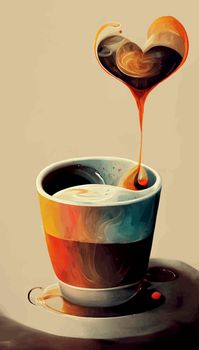 coffee cup illustration. i love coffee illustration