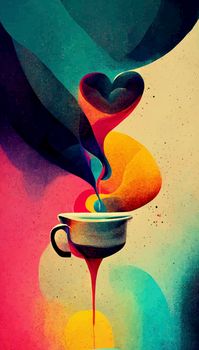 coffee cup illustration. i love coffee illustration