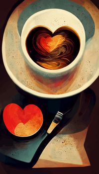 coffee cup illustration. i love coffee illustration