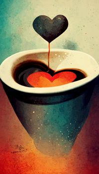 coffee cup illustration. i love coffee illustration