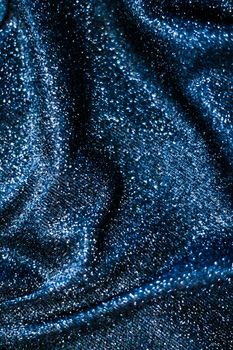 Luxe glowing texture, night club branding and New Years party concept - Blue holiday sparkling glitter abstract background, luxury shiny fabric material for glamour design and festive invitation