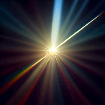 Light Lens flare on black background. Lens flare with bright light isolated with a black background.