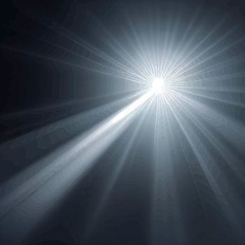 Light Lens flare on black background. Lens flare with bright light isolated with a black background.