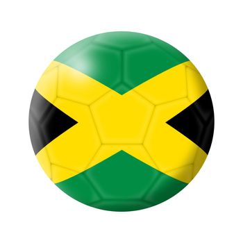 A Jamaica soccer ball football 3d illustration isolated on white with clipping path