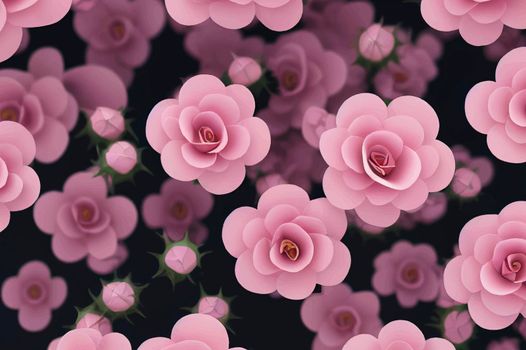 illustration of beautiful pink roses, pink roses background.