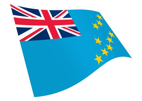 A Tuvalu waving flag graphic isolated on white with clipping path 3d illustration