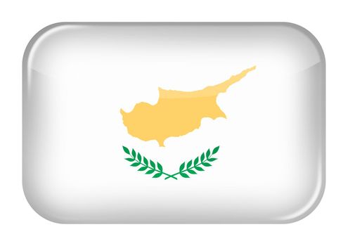 A Cyprus web icon rectangle button with clipping path 3d illustration