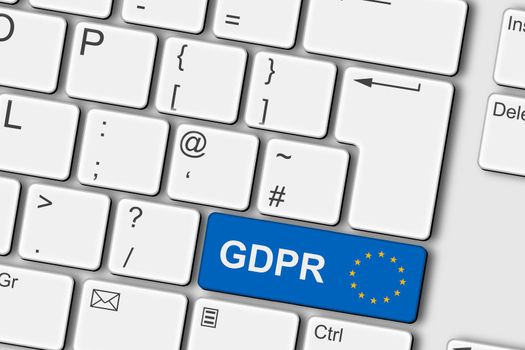 A GDPR concept PC computer keyboard 3d illustration