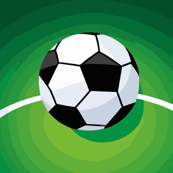 illustration of soccer ball on the field.