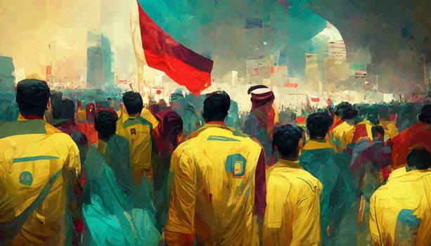 illustration of the soccer world cup, qatar 2022.