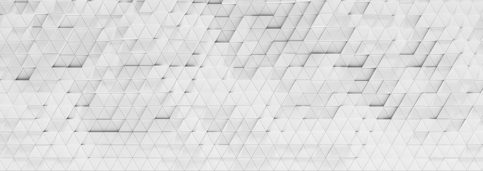 Abstract background triangles pattern white. 3d rendering.