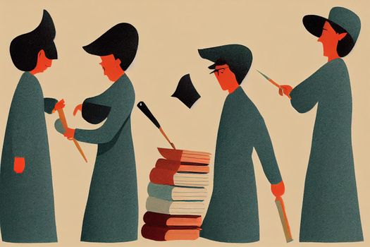 Bindery Workers ,Toon illustration V2 High quality 2d illustration