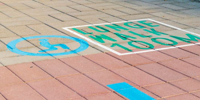 Fitness paintings on the pavement