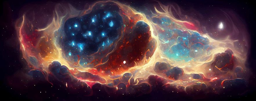 Galaxy with stars and space dust in the universe. galaxy 2d illustration