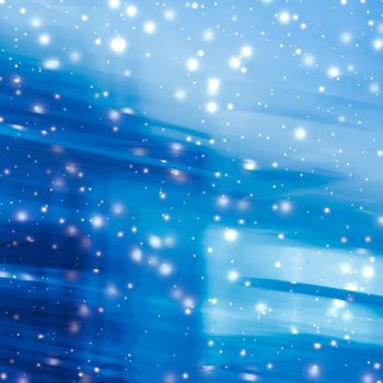 Christmas card, New Years Eve and winter beauty art concept - Holiday brand abstract background, blue digital design with glowing snow